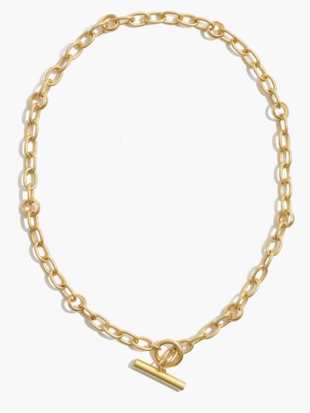 Madewell Toggle Chain Necklace in Vintage Gold, New on card